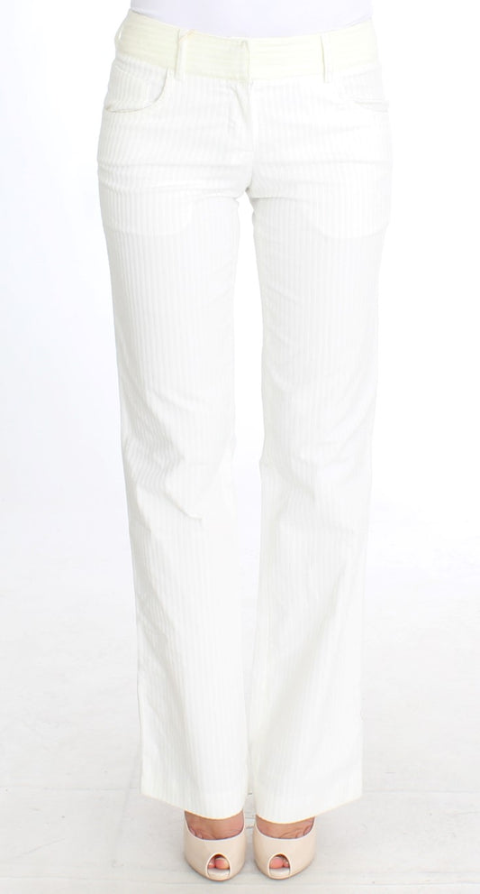 Pantalon droit rayé blanc Ermanno Scervino