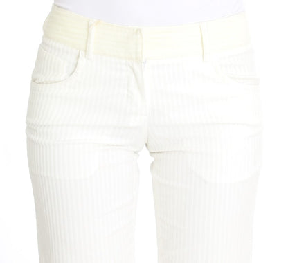 Pantalon droit rayé blanc Ermanno Scervino