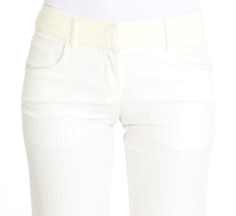 Pantalon droit rayé blanc Ermanno Scervino