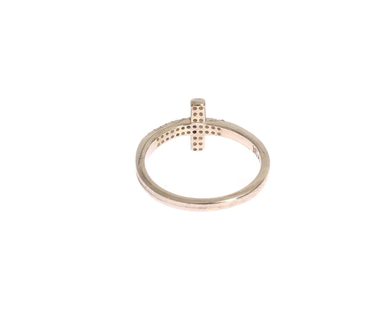 Bague Nialaya en argent 925 avec croix en zircone cubique