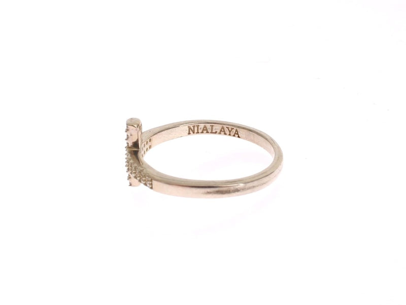 Bague Nialaya en argent 925 avec croix en zircone cubique