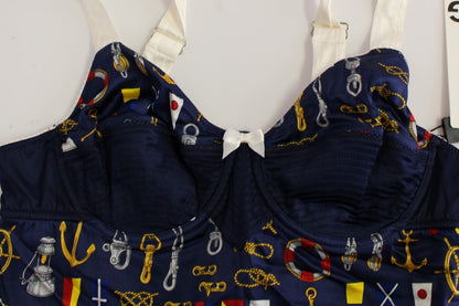Dolce & Gabbana Blauwe Tanktop met Zeilermotief