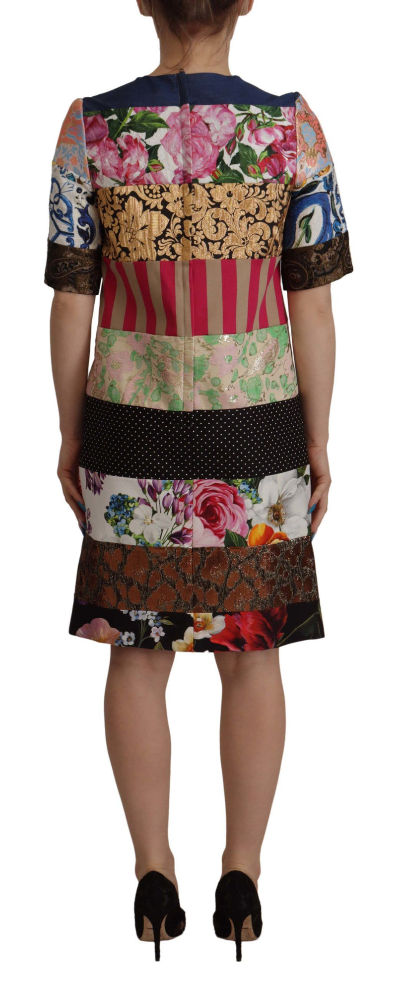 Dolce & Gabbana Robe Mini Floral Patchwork Multicolore