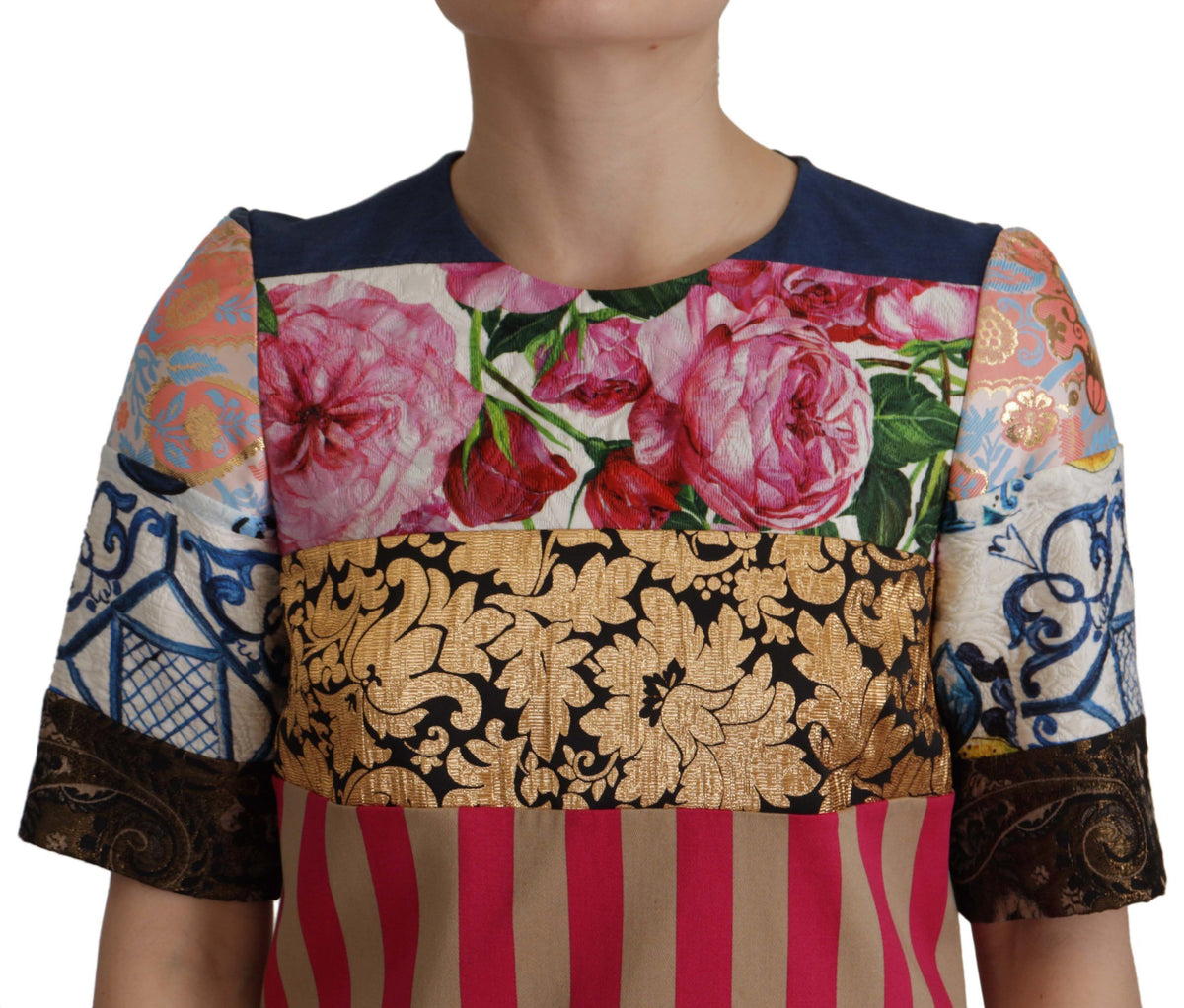 Dolce & Gabbana Robe Mini Floral Patchwork Multicolore