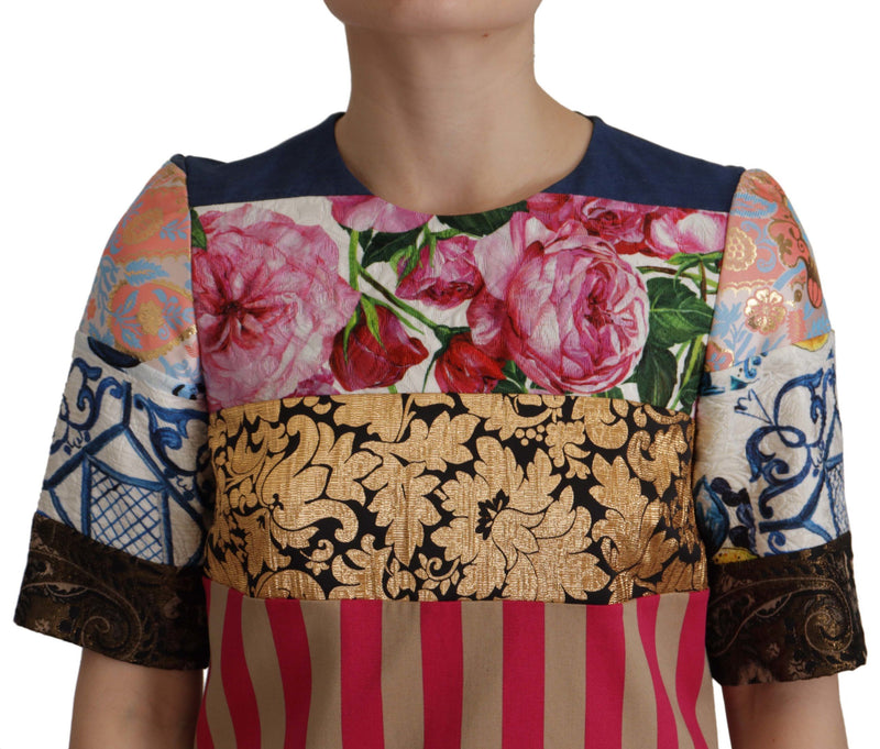 Dolce & Gabbana Robe Mini Floral Patchwork Multicolore