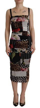Robe Midi Florale Léopard Multicolore Dolce & Gabbana
