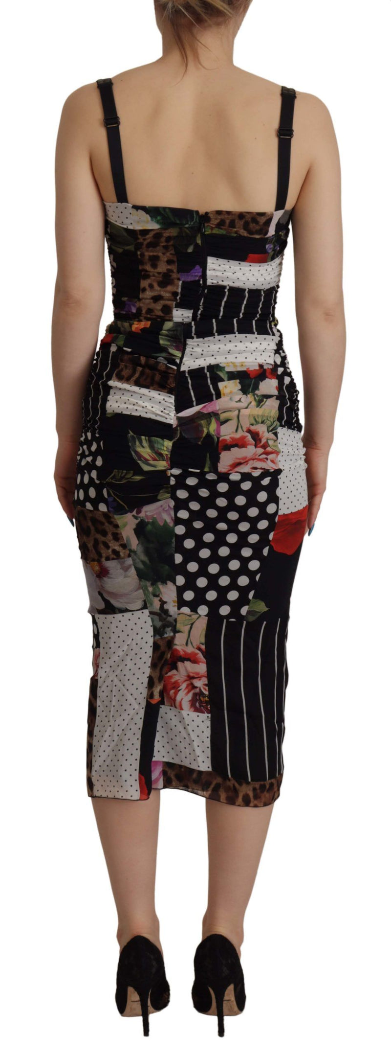 Robe Midi Florale Léopard Multicolore Dolce & Gabbana