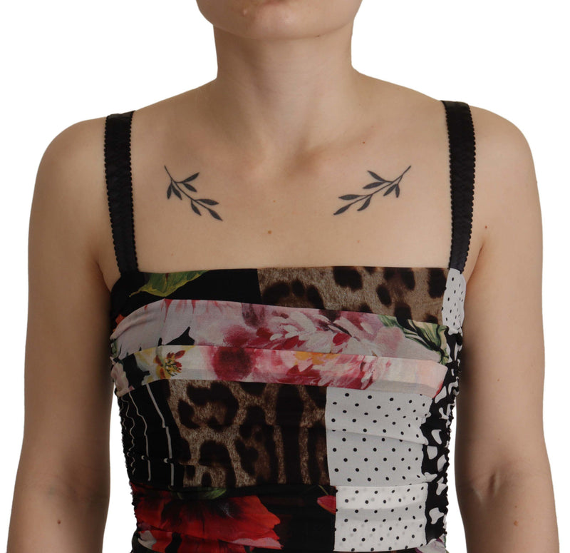 Robe Midi Florale Léopard Multicolore Dolce & Gabbana