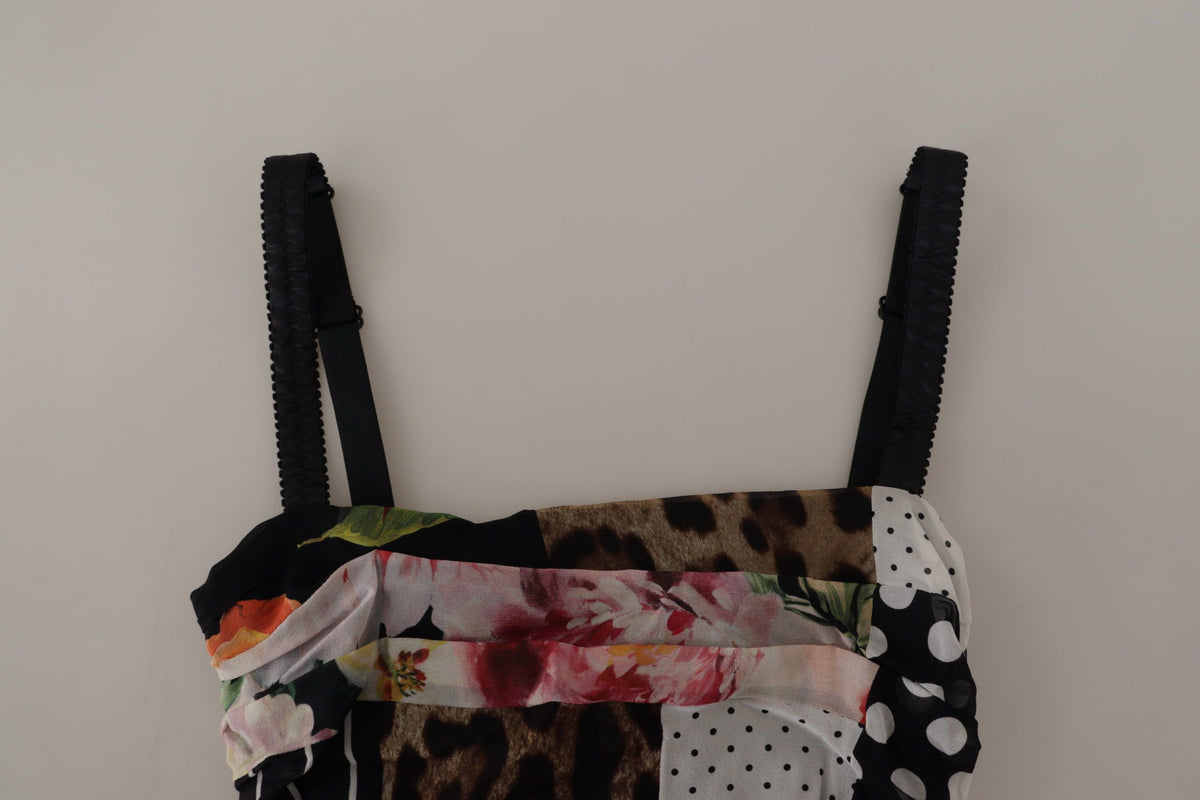 Robe Midi Florale Léopard Multicolore Dolce & Gabbana