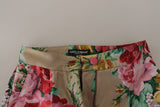 Dolce & Gabbana Pantalon de Costume Taille Haute Floral Beige