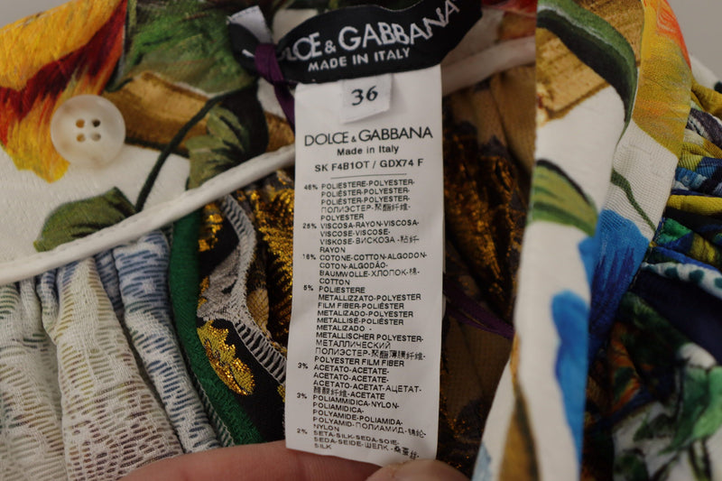 Dolce & Gabbana Jupe Maxi Longue Patchwork Multicolore Sicily