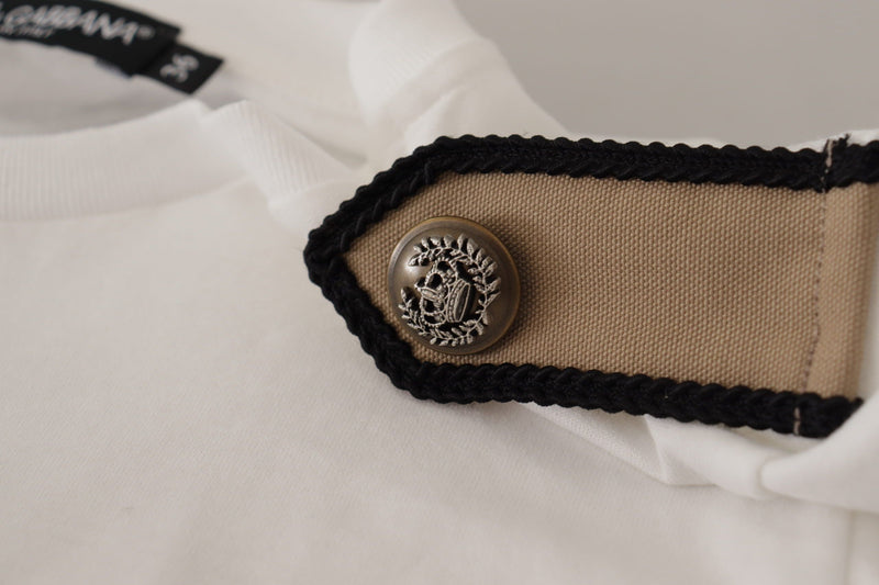 Dolce & Gabbana T-shirt en coton blanc avec roses noires