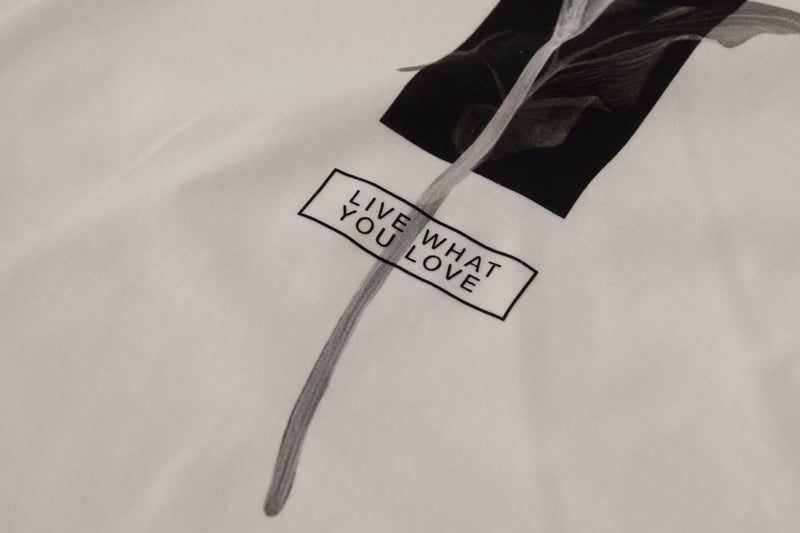 Dolce & Gabbana T-shirt en coton blanc avec roses noires