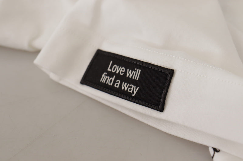 Dolce & Gabbana T-shirt en coton blanc avec roses noires