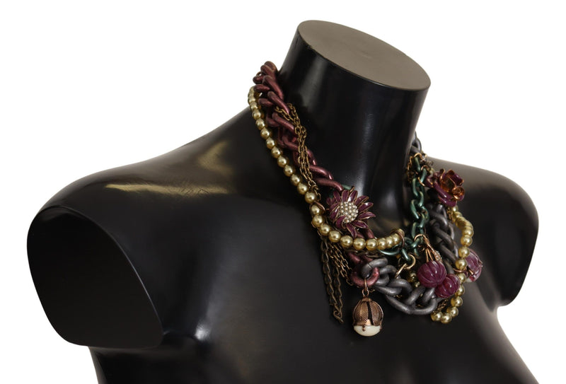 Collier Déclaration Floral en Cristal et Laiton Dolce & Gabbana