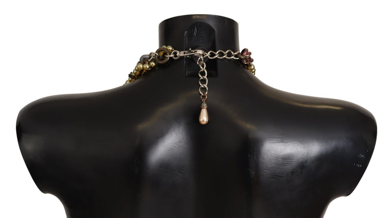 Collier Déclaration Floral en Cristal et Laiton Dolce & Gabbana