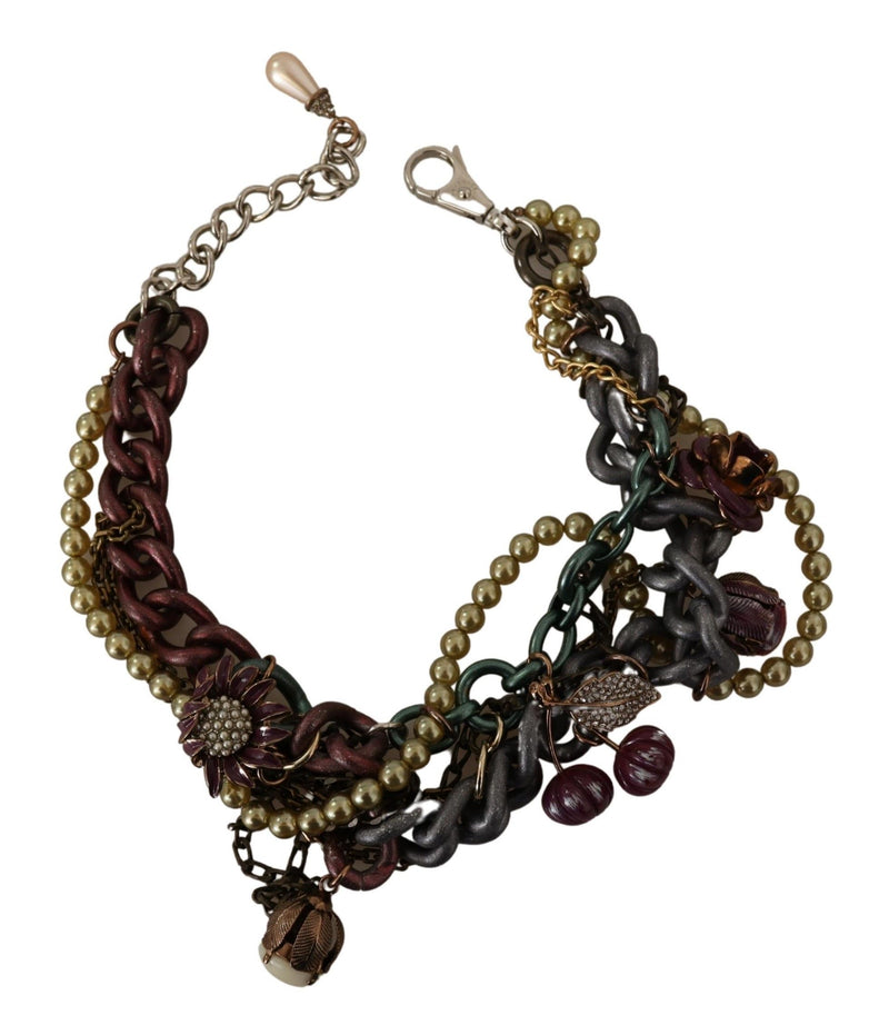 Collier Déclaration Floral en Cristal et Laiton Dolce & Gabbana