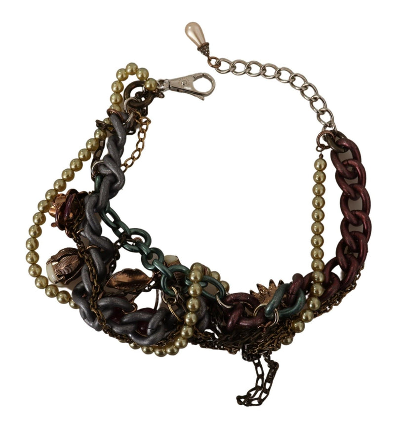 Collier Déclaration Floral en Cristal et Laiton Dolce & Gabbana