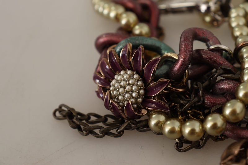 Collier Déclaration Floral en Cristal et Laiton Dolce & Gabbana