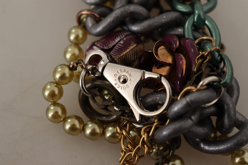 Collier Déclaration Floral en Cristal et Laiton Dolce & Gabbana