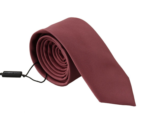 Cravate ajustable en soie rose unie Dolce & Gabbana