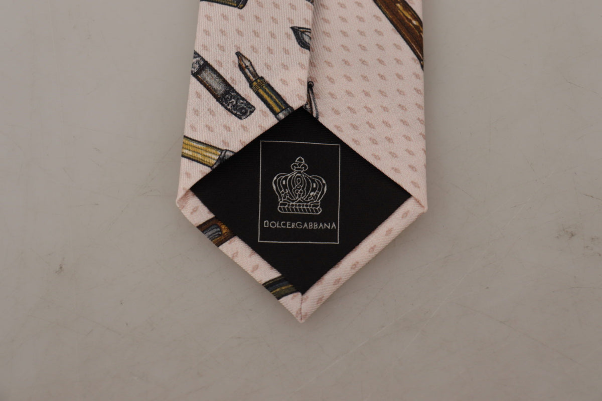 Cravate ajustable Dolce &amp; Gabbana à pois roses 100 % soie