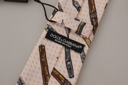 Cravate ajustable Dolce & Gabbana à pois roses 100 % soie