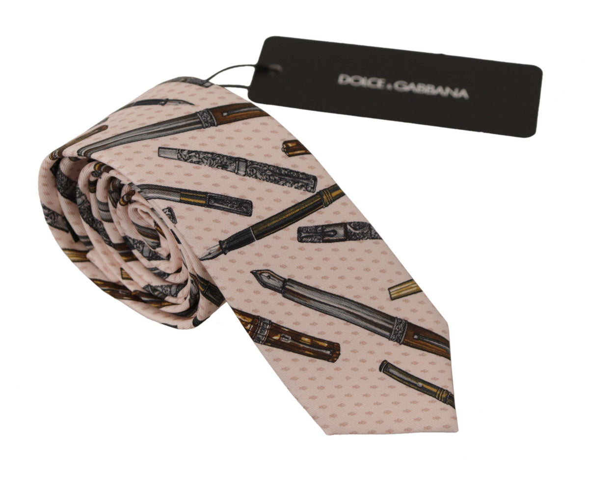 Cravate ajustable Dolce &amp; Gabbana à pois roses 100 % soie