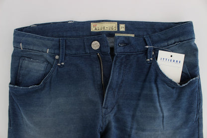 Jeans slim en coton stretch délavé bleu Acht