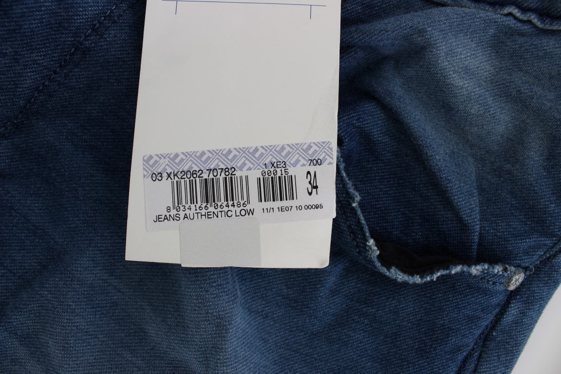 Jeans slim en coton stretch délavé bleu Acht