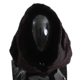 Bonnet écharpe à capuche en fourrure de belette violette Dolce &amp; Gabbana