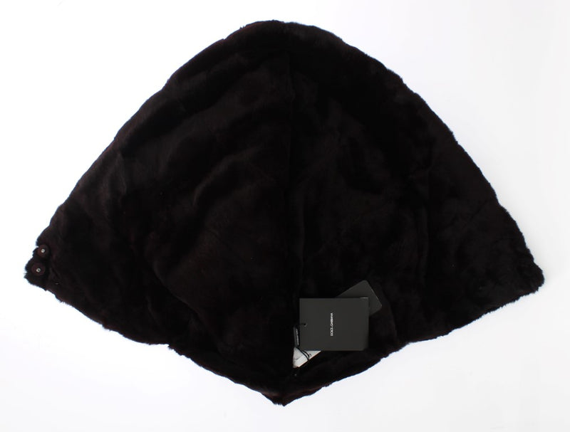 Bonnet écharpe à capuche en fourrure de belette violette Dolce &amp; Gabbana