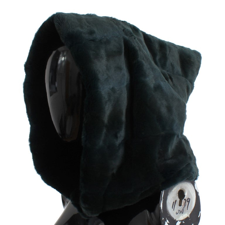 Dolce &amp; Gabbana Bonnet écharpe à capuche en fourrure de belette verte