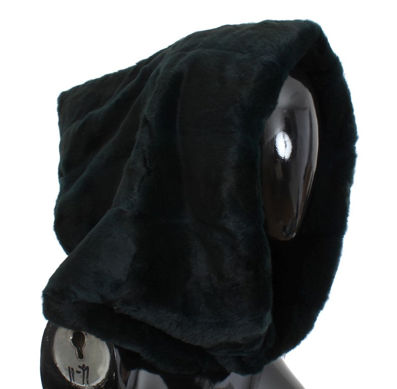 Dolce &amp; Gabbana Bonnet écharpe à capuche en fourrure de belette verte