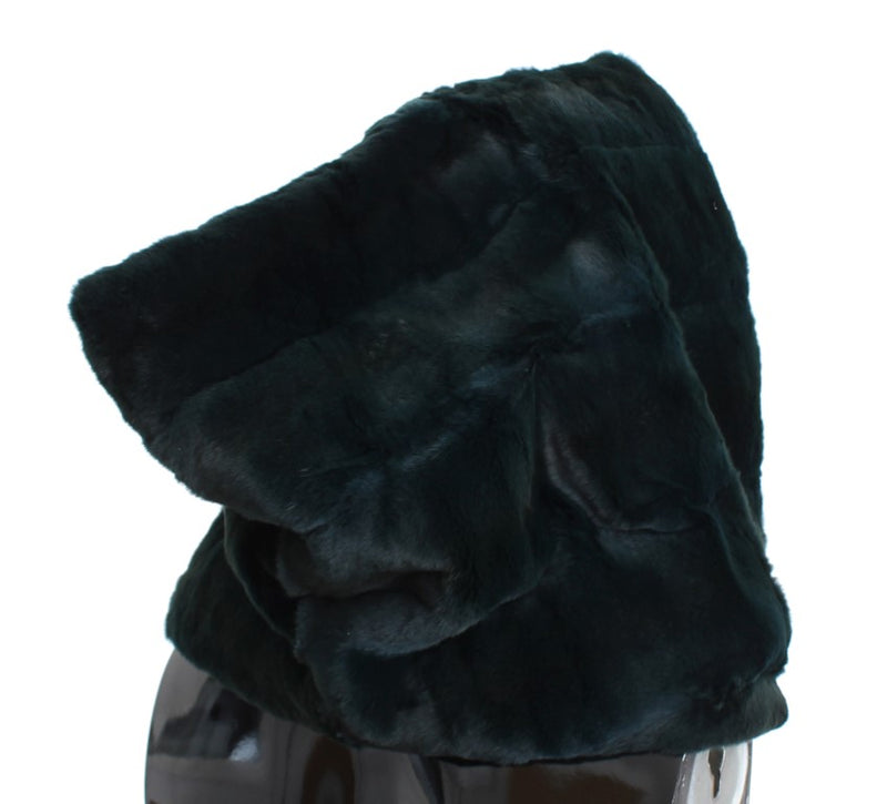 Dolce &amp; Gabbana Bonnet écharpe à capuche en fourrure de belette verte