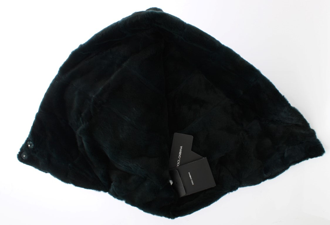 Dolce &amp; Gabbana Bonnet écharpe à capuche en fourrure de belette verte