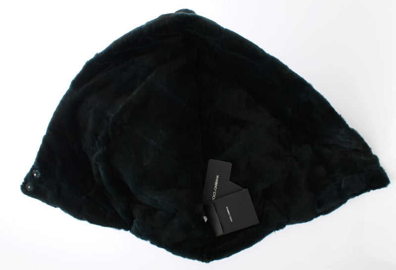 Dolce &amp; Gabbana Bonnet écharpe à capuche en fourrure de belette verte