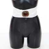 Ceinture large en laiton et cristaux blancs Dolce &amp; Gabbana