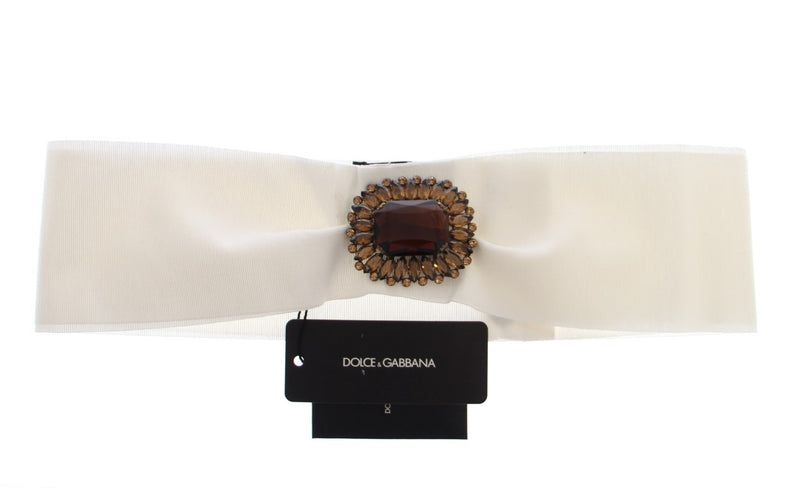 Ceinture large en laiton et cristaux blancs Dolce &amp; Gabbana