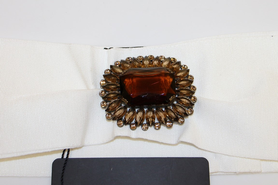 Ceinture large en laiton et cristaux blancs Dolce &amp; Gabbana