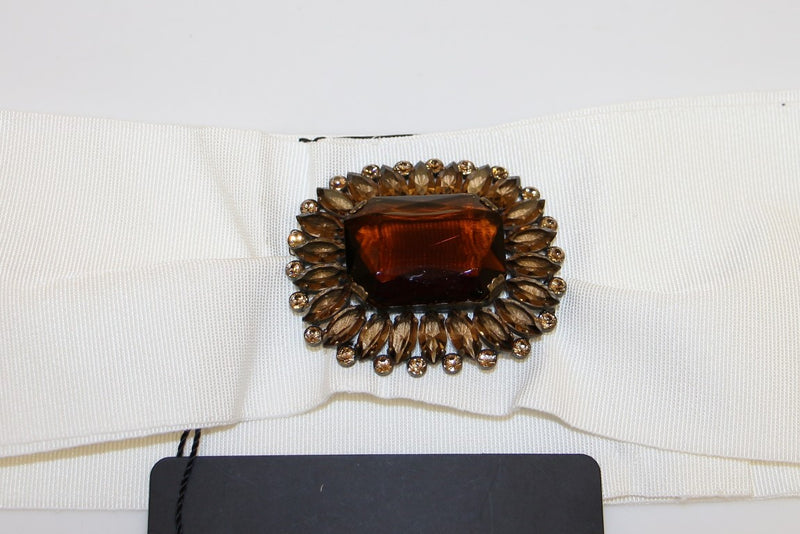 Ceinture large en laiton et cristaux blancs Dolce &amp; Gabbana