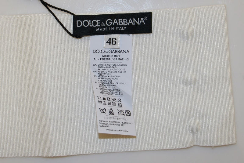 Ceinture large en laiton et cristaux blancs Dolce &amp; Gabbana