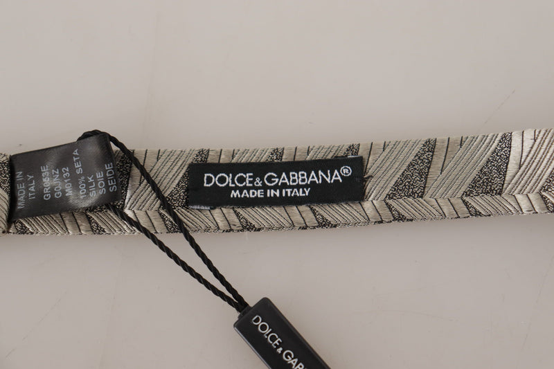 Nœud papillon papillon réglable gris 100 % soie Dolce &amp; Gabbana