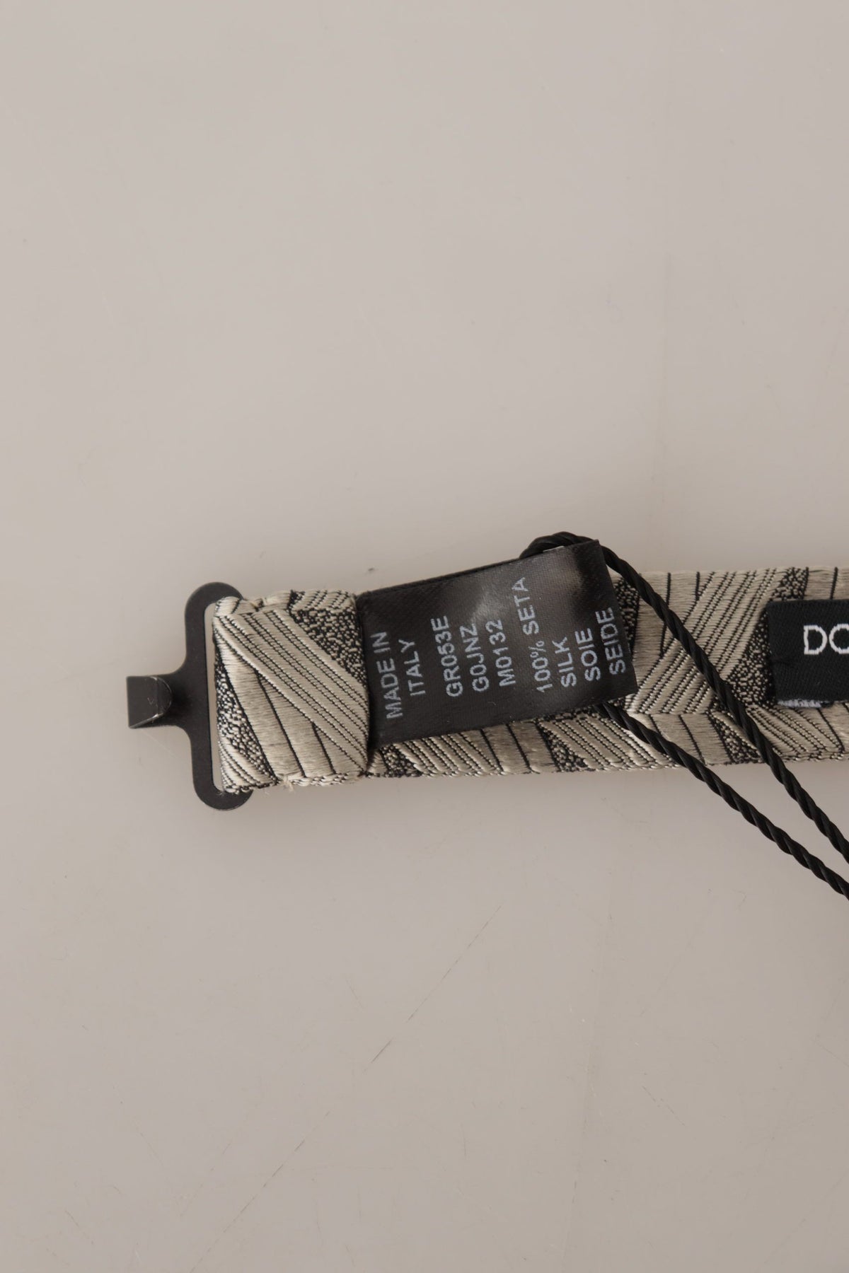 Nœud papillon papillon réglable gris 100 % soie Dolce &amp; Gabbana