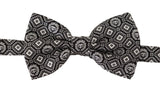 Cravate papillon ajustable Dolce &amp; Gabbana noire et blanche 100 % soie