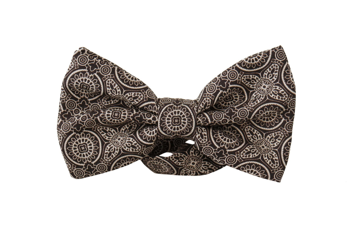 Cravate papillon ajustable Dolce &amp; Gabbana noire et blanche 100 % soie