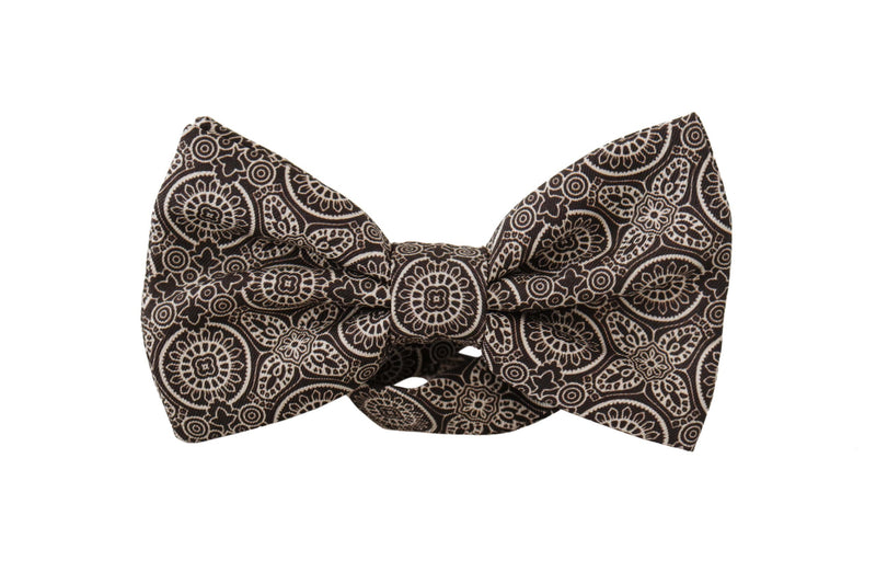 Cravate papillon ajustable Dolce &amp; Gabbana noire et blanche 100 % soie