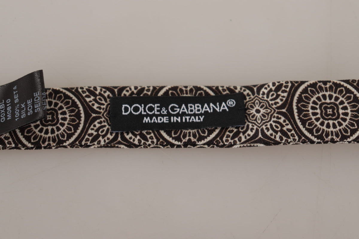 Cravate papillon ajustable Dolce &amp; Gabbana noire et blanche 100 % soie