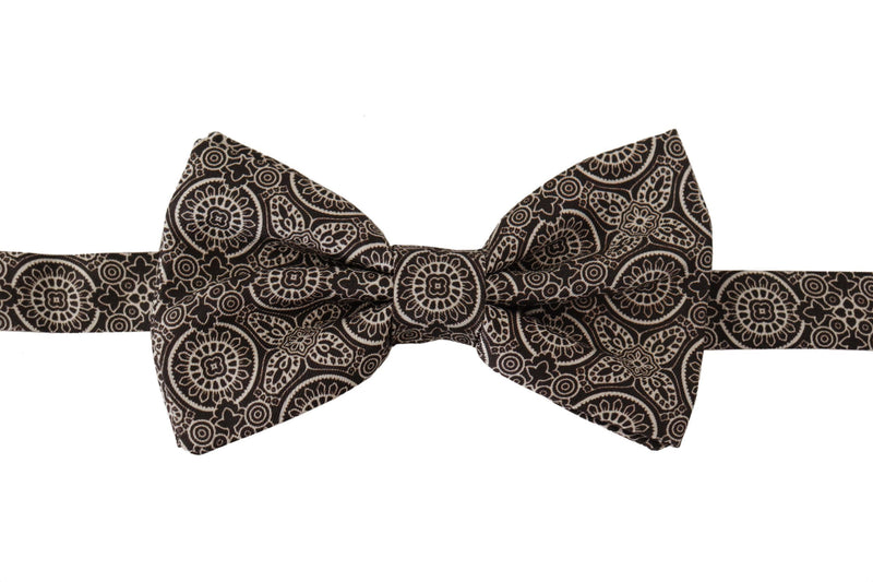 Cravate papillon ajustable Dolce &amp; Gabbana noire et blanche 100 % soie
