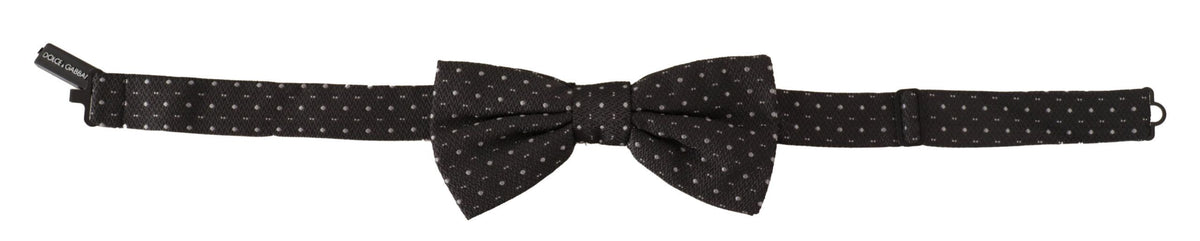 Cravate papillon 100 % soie à pois gris Dolce &amp; Gabbana